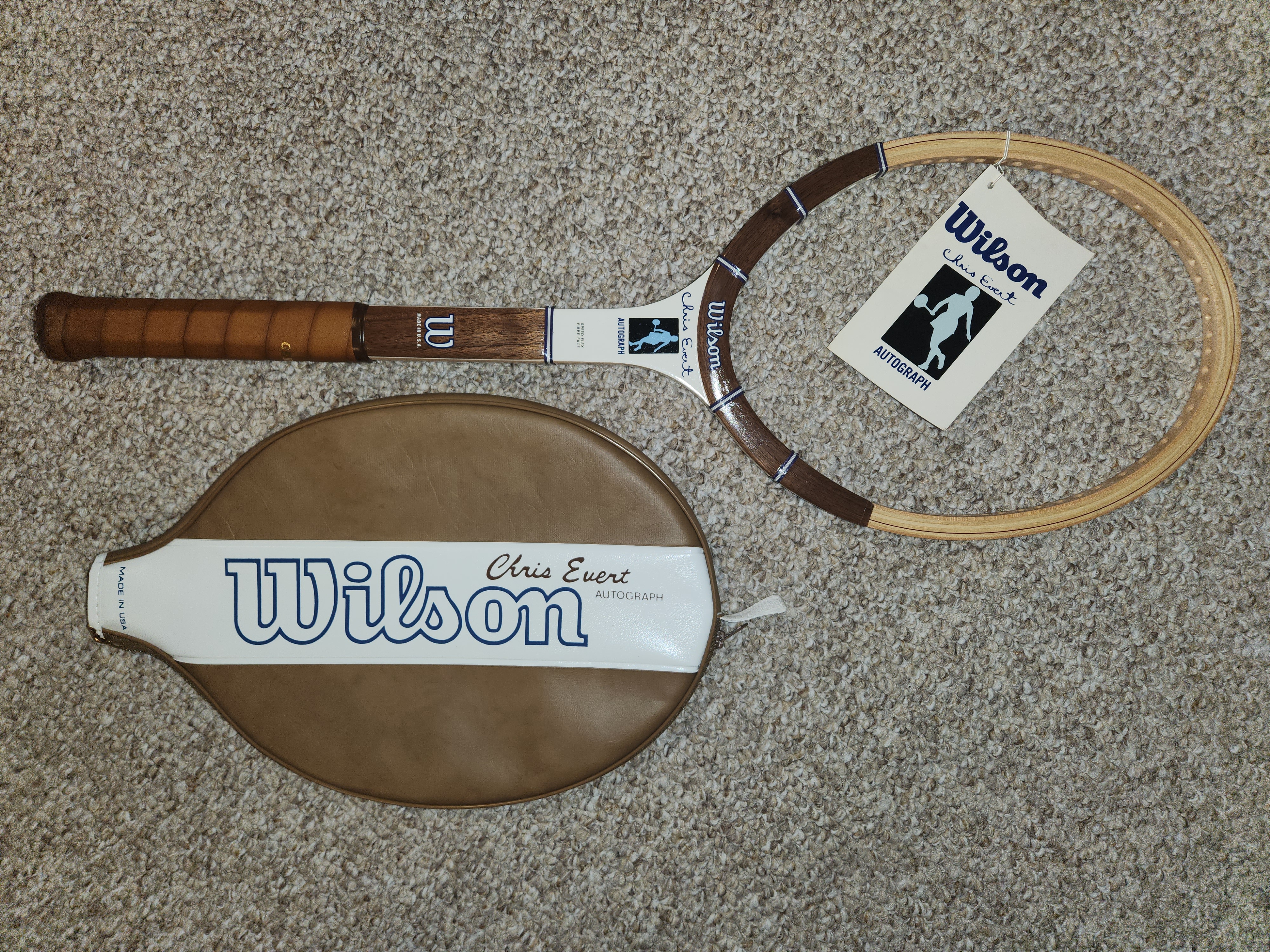 Wilson — WILSON CHRIS EVERT AUTOGRAPH (USA) (1/4L) WOOD w/ Cover, Tag