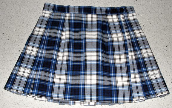 Cycle — CYCLE #301 2/3 PLEAT WRAP SKIRT w/Ball Pocket (NAVY PLAID) girls (LARGE 24-25" waist)