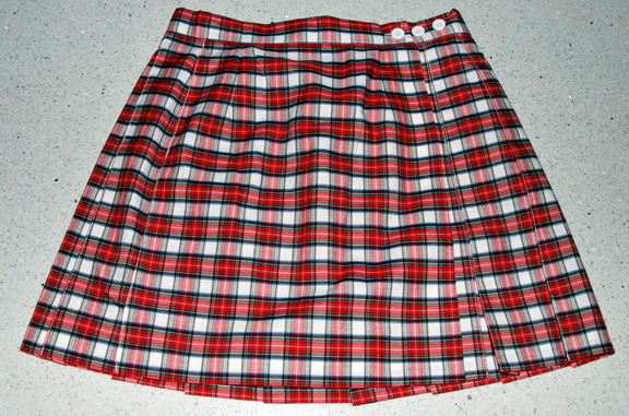 Cycle — CYCLE #301 2/3 PLEAT WRAP SKIRT w/Ball Pocket (RED PLAID) (SMALL 26-28" waist)