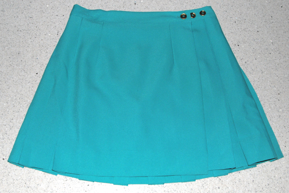 Cycle — CYCLE #301 2/3 PLEAT WRAP SKIRT w/Ball Pocket (TURQUOISE) knit (Medium 28-30")