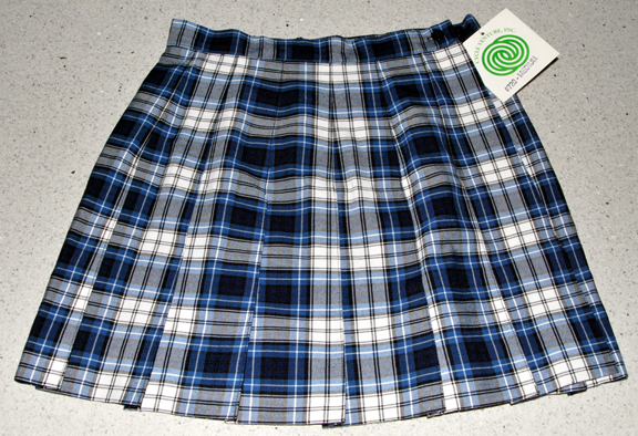 Cycle — CYCLE #720 PLEAT WRAP SKIRT w/Ball Pocket (NAVY PLAID) (X-LARGE 31-33" waist)