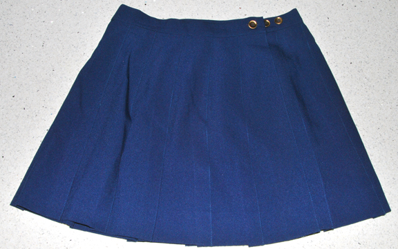 Cycle — CYCLE #720 PLEAT WRAP SKIRT w/Ball Pocket (NAVY) knit (Medium 28-30")