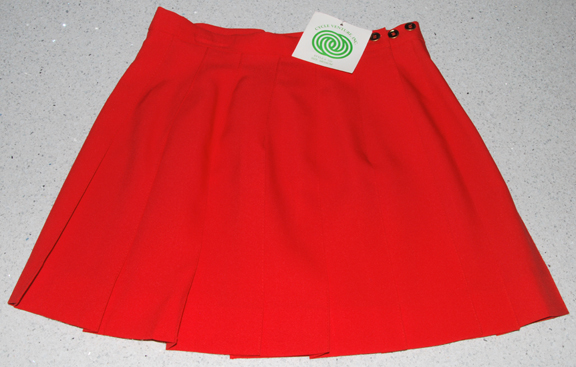 Cycle — CYCLE #720 PLEAT WRAP SKIRT w/Ball Pocket (RED) knit (MEDIUM 28-30" waist)
