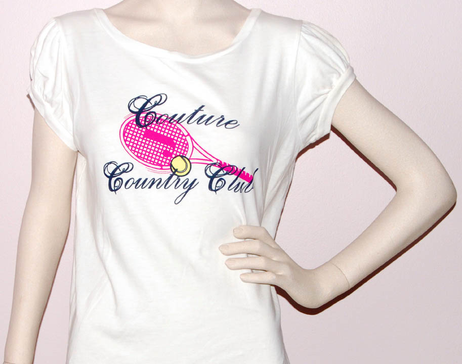 Juicy Couture — JUICY COUTURE "CAP SLEEVE BOAT-NECK" 100% Cotton (LARGE)