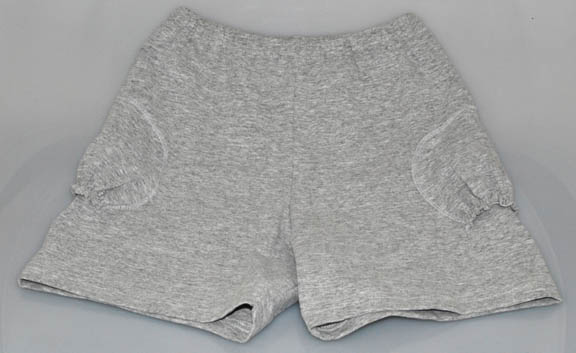 Keddie — KEDDIE #455 COTTON/LYCRA 2 POCKET BIKE SHORTY (Heather Grey/XL)