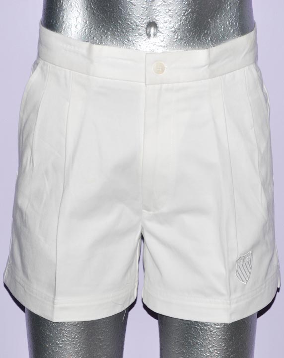 K-Swiss — K-SWISS 15" "PLEATED" SHORTS [WHITE] (32") 100% Cotton
