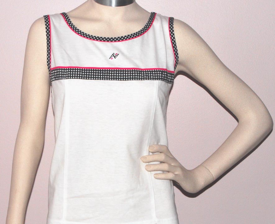 Lily's of Beverly Hills — LILY'S OF BEVERLY HILLS SLEEVELESS TOP (Black Gingham Trim) (LARGE)