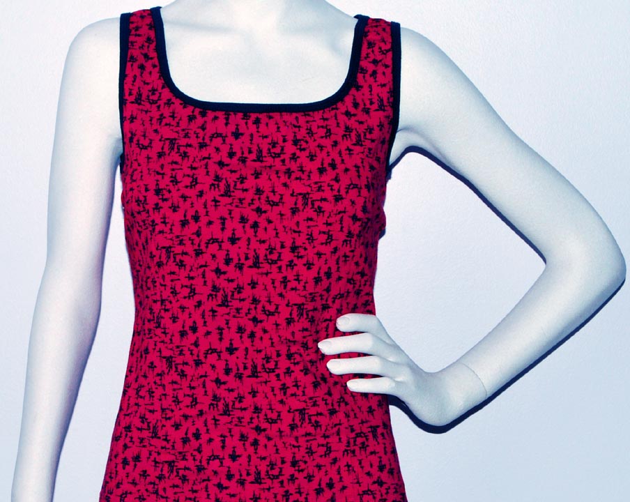Lily's of Beverly Hills — LILY'S OF BEVERLY HILLS "LYCRA" SLEEVELESS TOP (Red/Black) (PETITE, MEDIUM, LARGE)