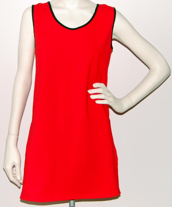 Leejay — LEEJAY "SPANDEX" DRESS (Red/Black) (MED, XL) 90% Cotton / 10% Lycra
