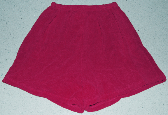 Leejay — LEEJAY "STRETCH BOUCLE" TERRY SHORT (RED) (SMALL 23" waist)