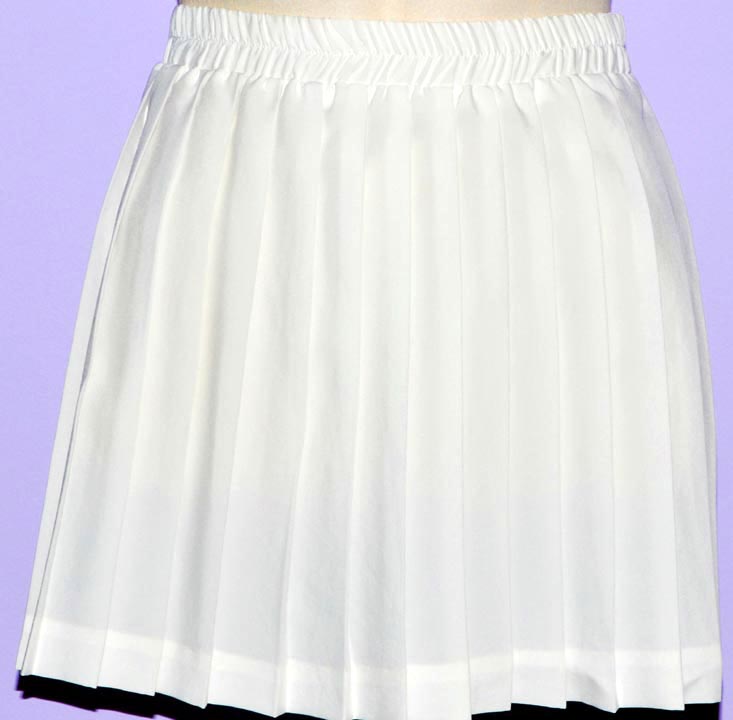 Leejay — LEEJAY PLEATED SKIRT [WHITE] junior (XL 25-28" waist)
