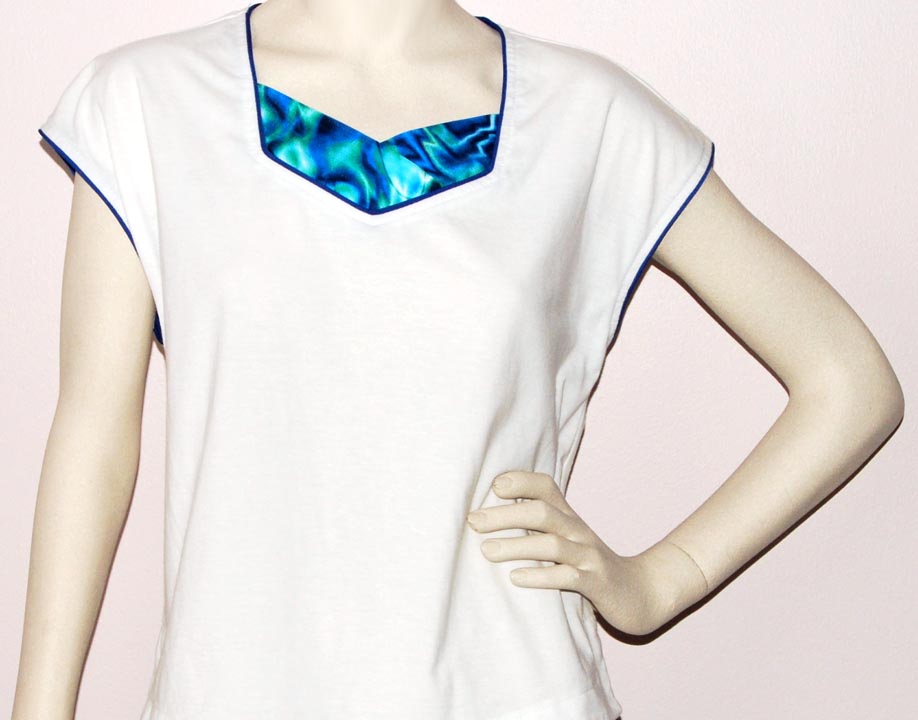 Leejay — LEEJAY CAP SLEEVE BOAT-NECK (Wht/Multicolor) 50/50 (X-SMALL, SMALL)