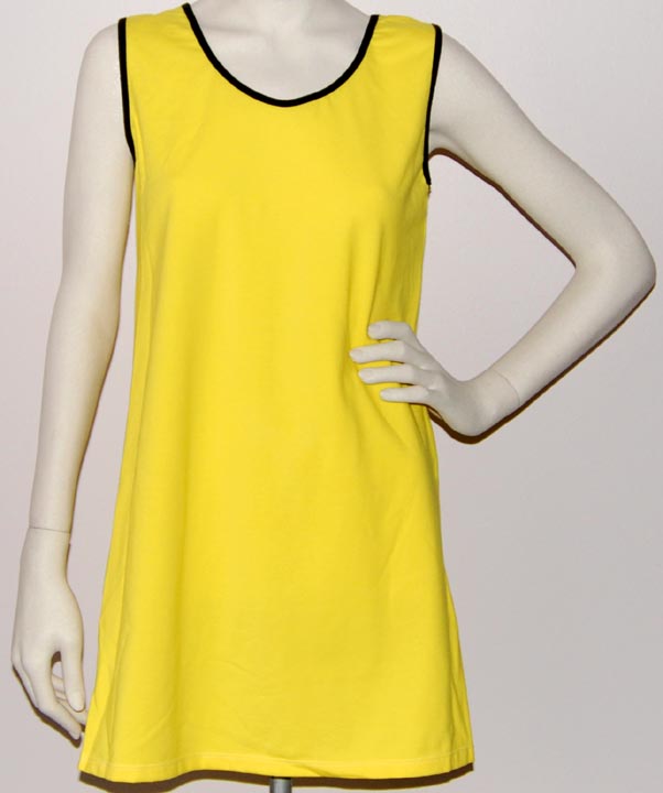 Leejay — LEEJAY "SPANDEX" DRESS (Yellow/Black) (SMALL, MED, XL)