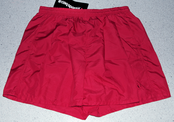 Le Coq Sportif — LE COQ SPORTIF SHORT (RED) 100% Polyester satin, 2 pockets (LARGE 29" waist)