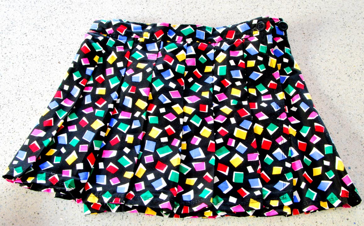 Little Rakits — LITTLE RAKITS PLEATED "WRAP" SKIRT (Small) multi cube