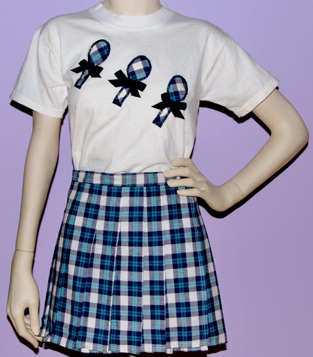 Little Rakits — LITTLE RAKITS T-SHIRT & "WRAP" SKIRT (XL) navy plaid