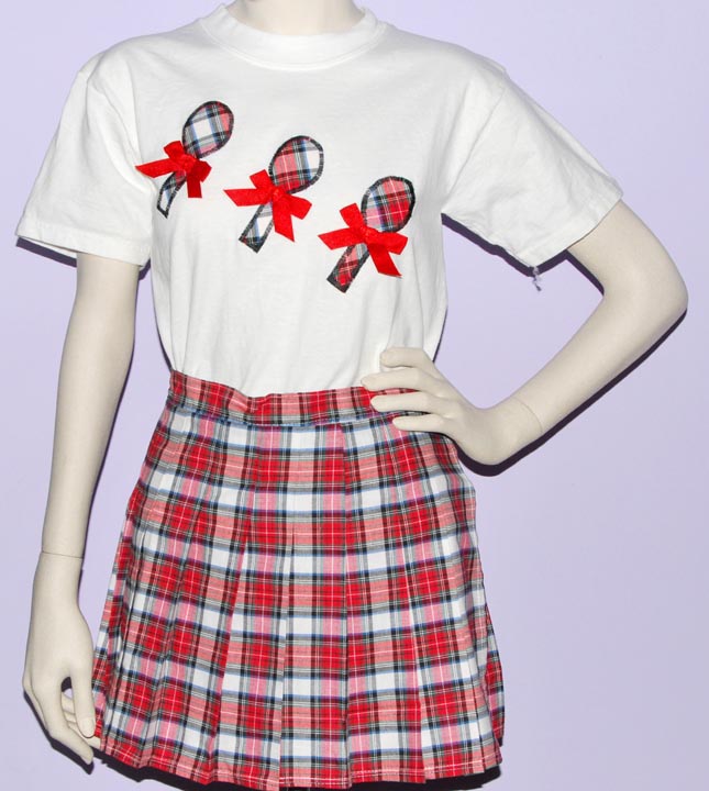 Little Rakits — LITTLE RAKITS T-SHIRT & "WRAP" SKIRT (SMALL) red plaid
