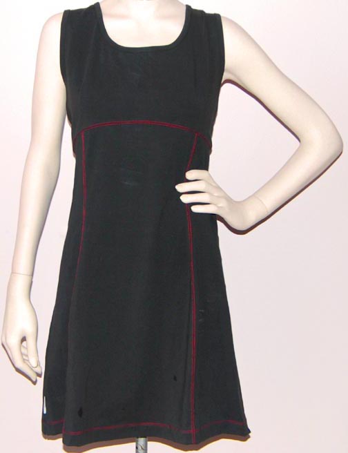 Nike — NIKE DRI-FIT "SPANDEX" DRESS (Black/Red) (LARGE) racer back, shelf bra