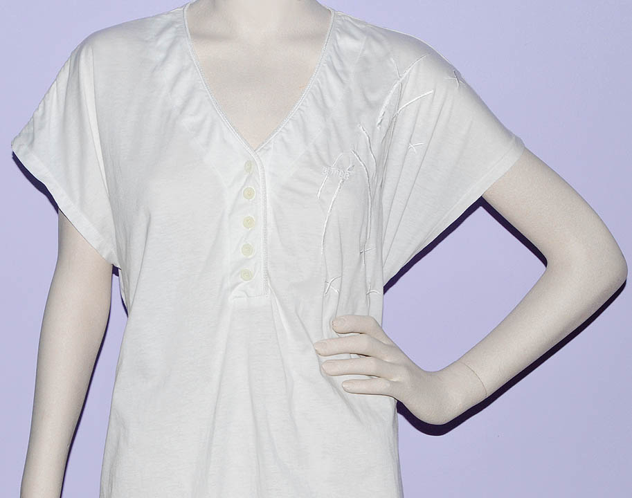 Prince — PRINCE "VINTAGE STYLE" EMBROIDERED BUTTON V-NECK 100% Mercerized Cotton (M, L)