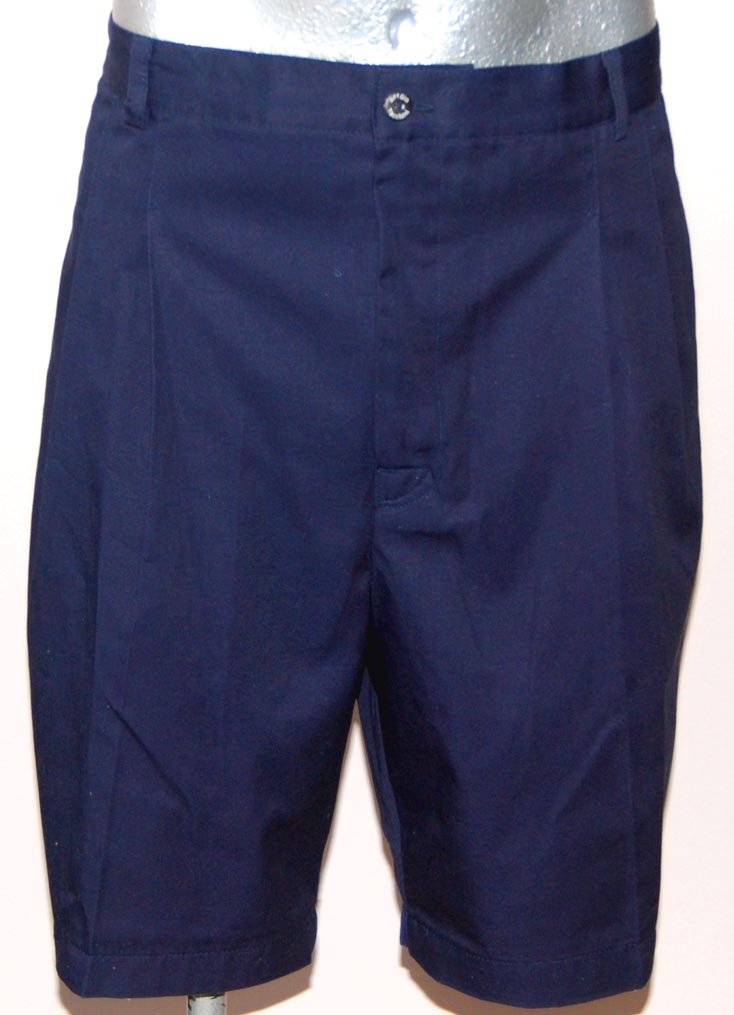 Sergio Tacchini — SERGIO TACCHINI 20.5" PLEATED SHORTS [BLACK] (40") 100% Cotton twill