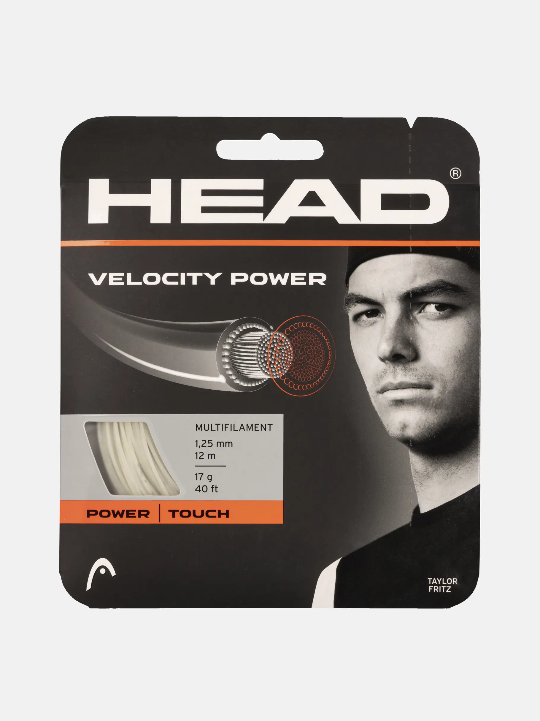 Head — HEAD VELOCITY MLT POWER (Multifilament) 16, 17ga Nat, Blk