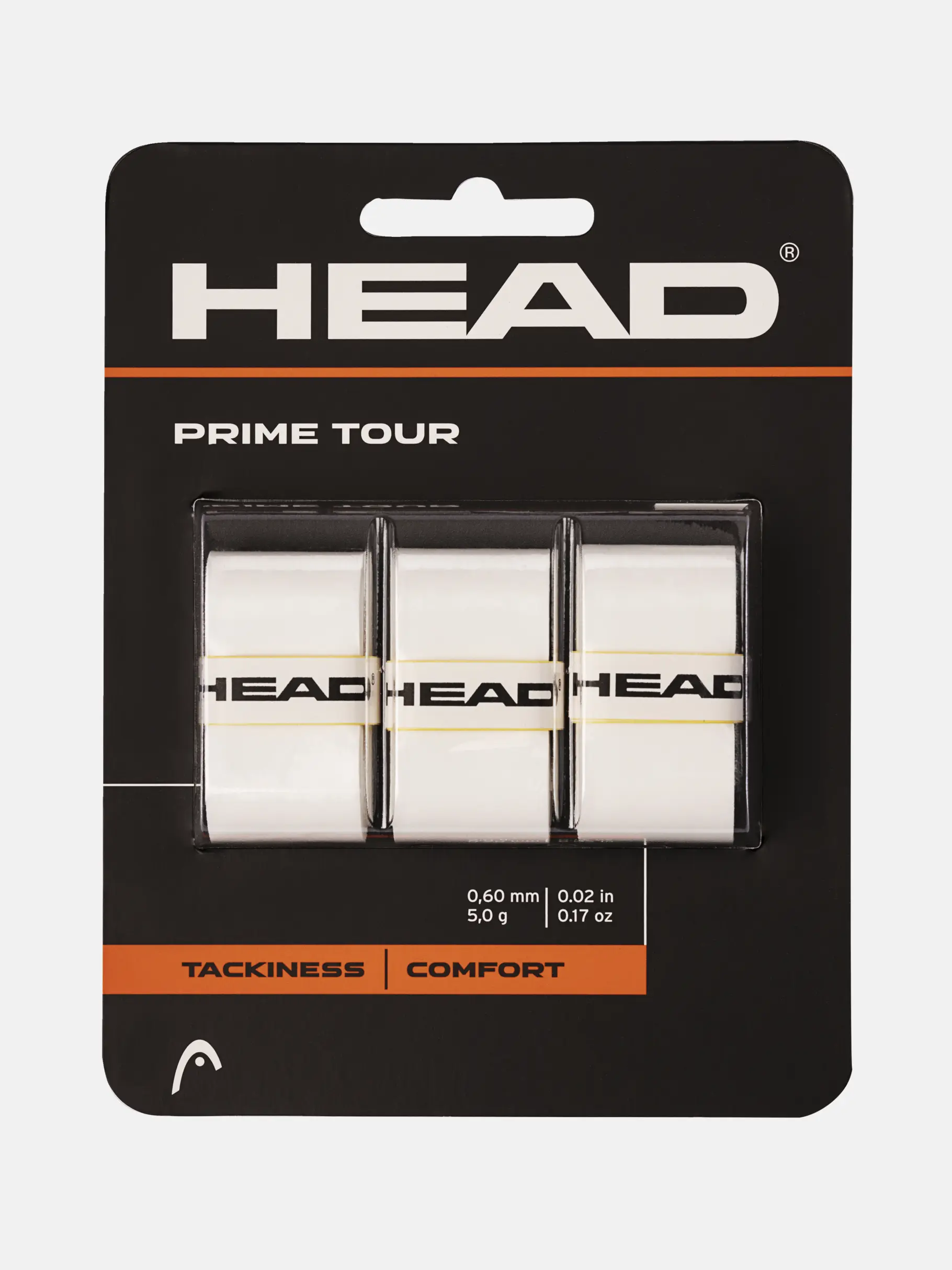 Head — HEAD PRIME TOUR OVERGRIP 3 Pak - Blk,Wht,Blu,Mnt,Gry,Yel,Pnk
