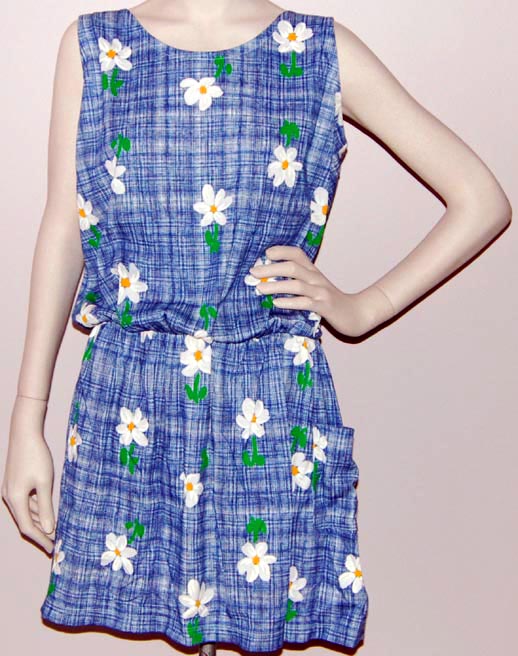 Why Not — WHY NOT "FLOWERS" DRESS (LARGE) cotton/poly