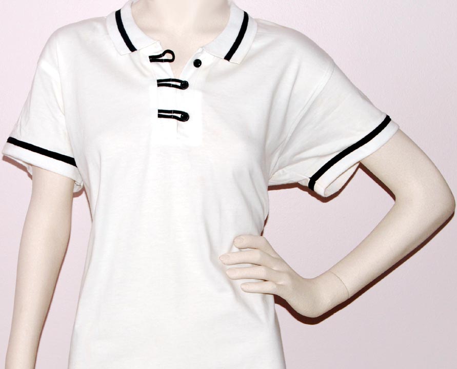 Wilson — WILSON POLO (White/Black) (XL) 100% Cotton
