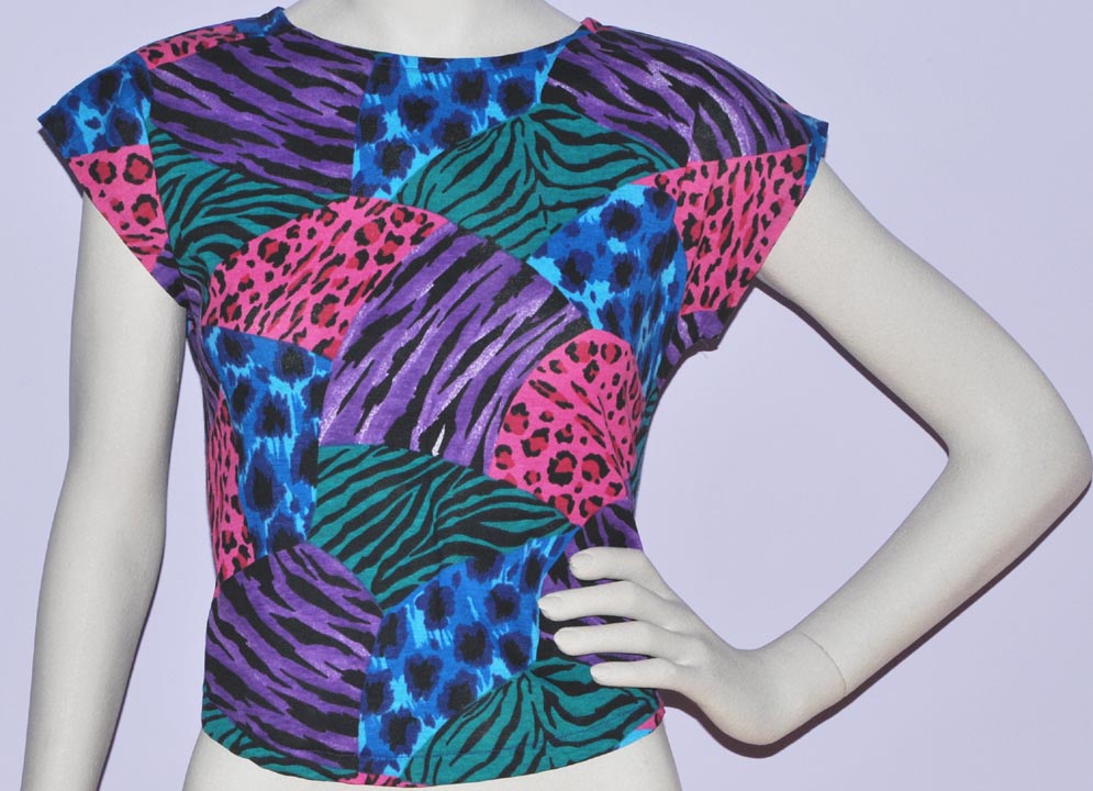 Why Not — WHY NOT "TROPICAL" 1/2 CAP SLEEVE BOAT-NECK (MEDIUM)